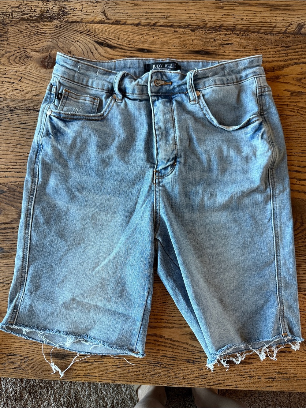 Judy Blue Light Wash Denim Cutoff Shorts
